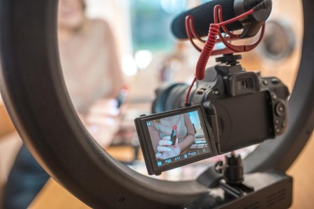 Videography training with ring light
